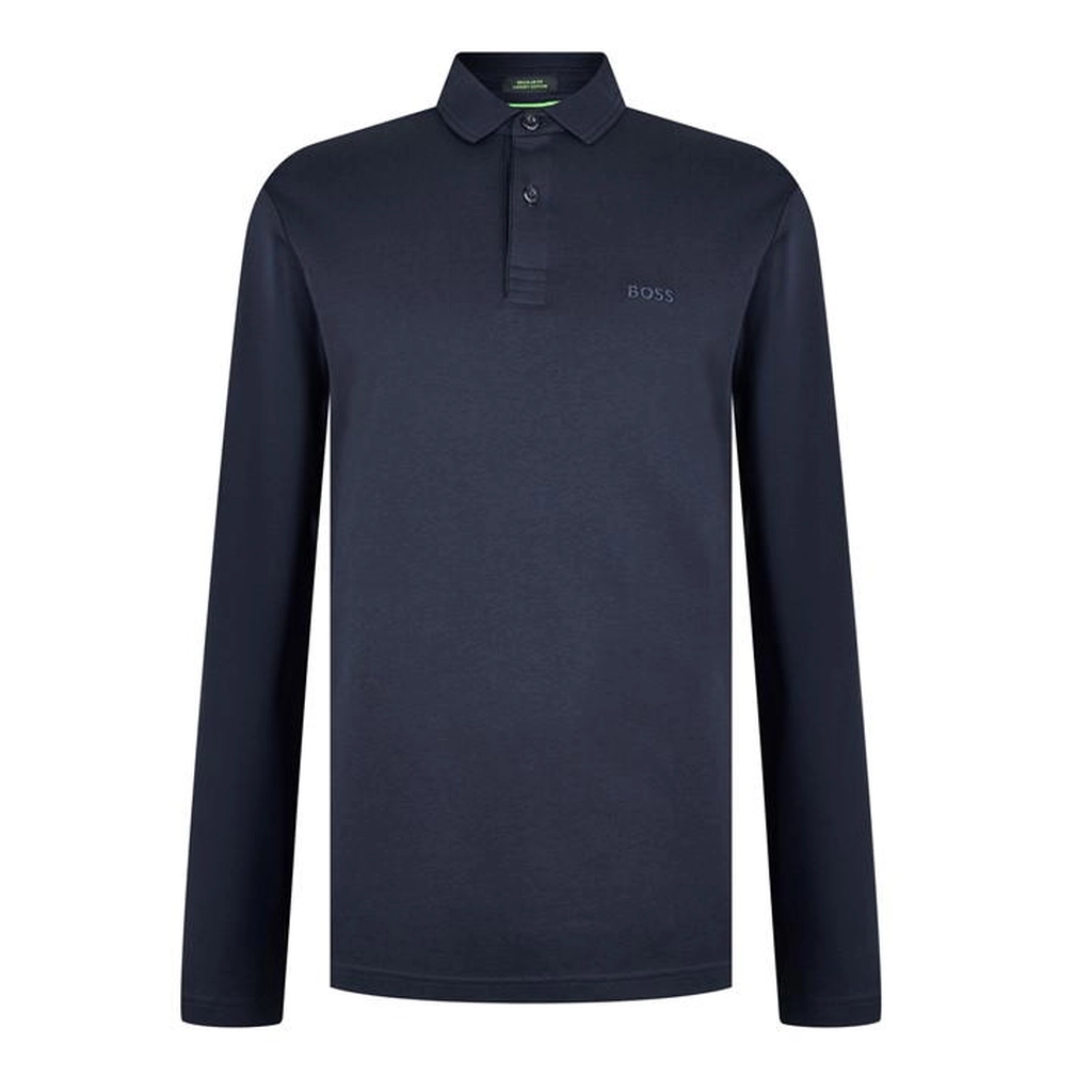 Hugo Boss Men's Pirol Long Sleeve Polo Shirt - Blue